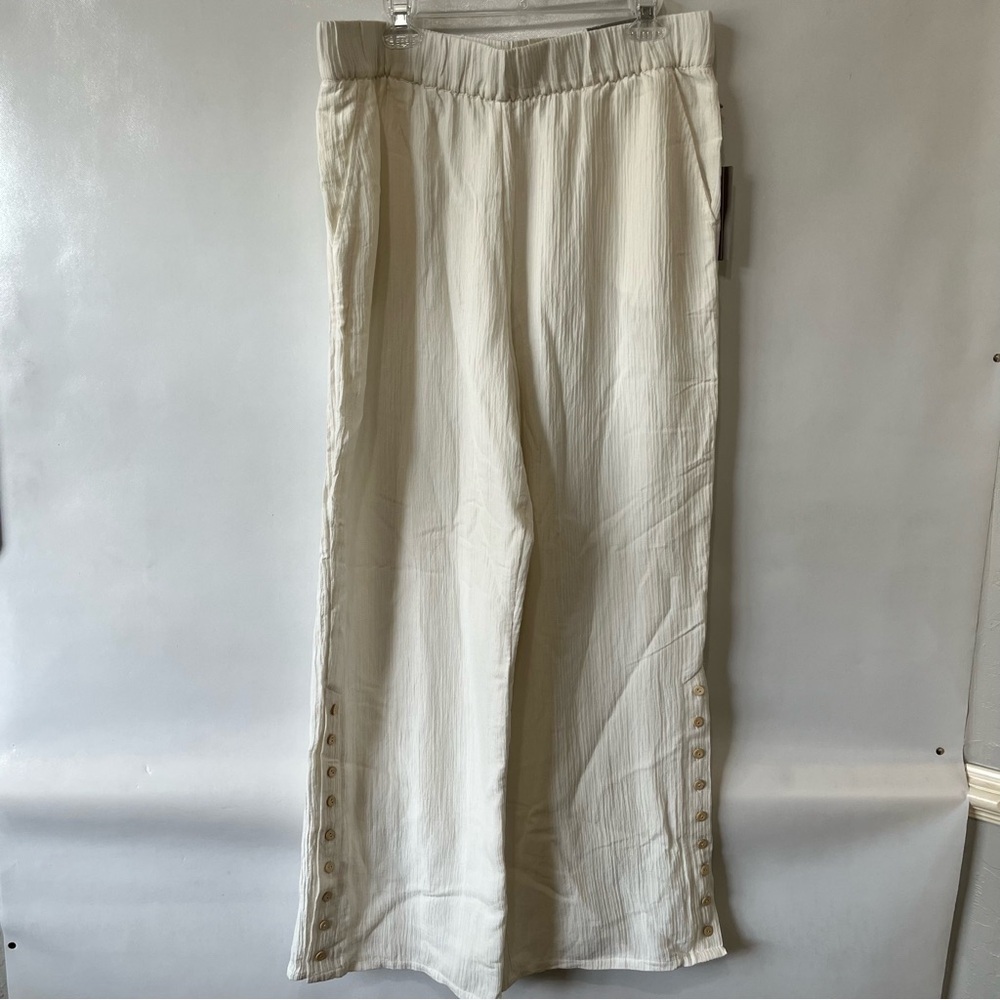 Soft Surroundings Oceo Gauzy Wide Leg Pants Star White NWT